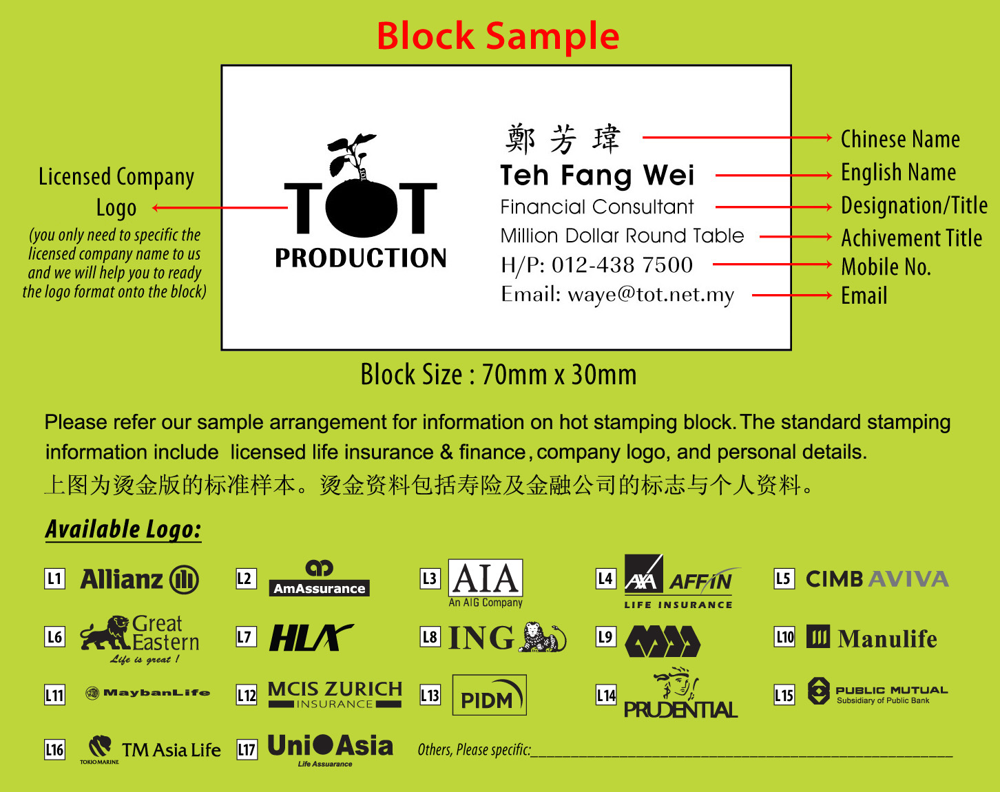 Stamping Block Sample - Standardize Layout & Size